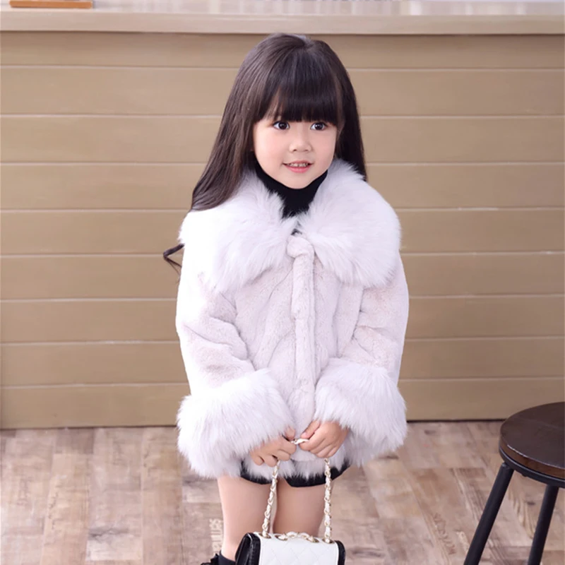 JKP Корейская версия меха для девочек 2018 осень и зима Новая повседневная детская