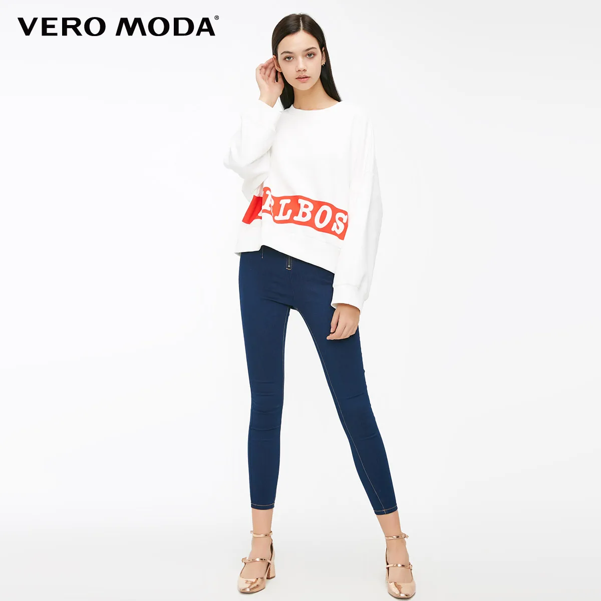 Vero Moda новые женские Стрейчевые хлопковые облегающие укороченные джинсы с высокой талией | 318449536