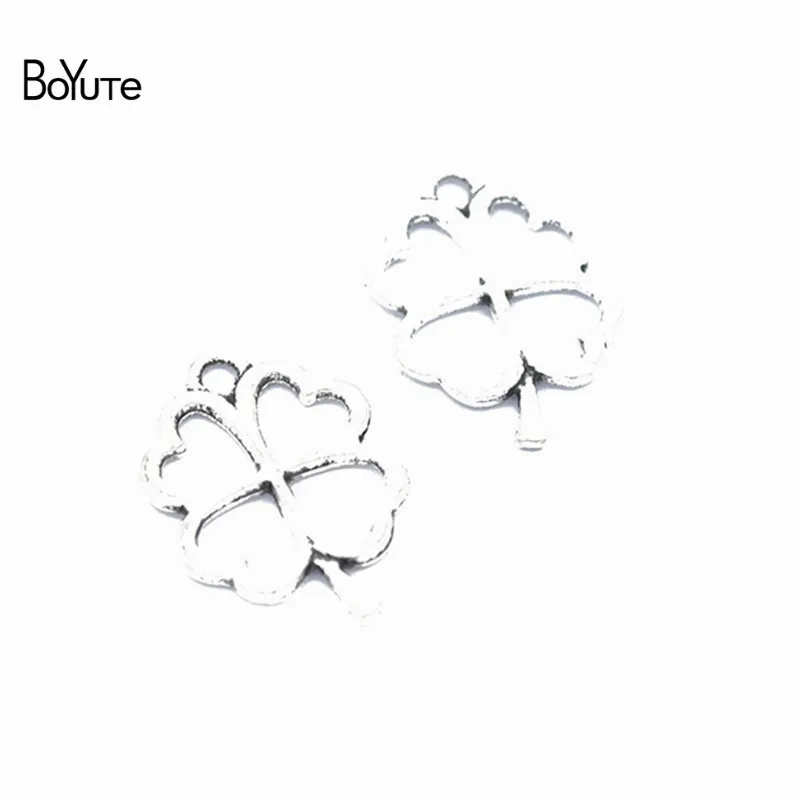 BoYuTe (100 PiecesLot) 2417MM 6 Colors Zinc Alloy Clover Lucky Flower Charms Pendants Diy Jewelry Findings Accessories (2)