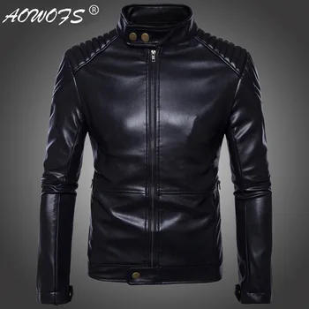 

Locomotive leather fashion the new 2019 black leather jackets men's coat