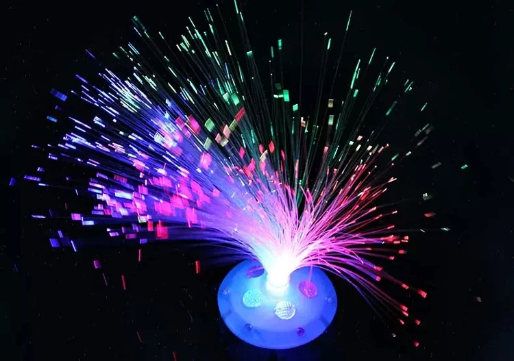 Selling color fiber optic disk flowers flash toys all over the sky star colorful flash grail