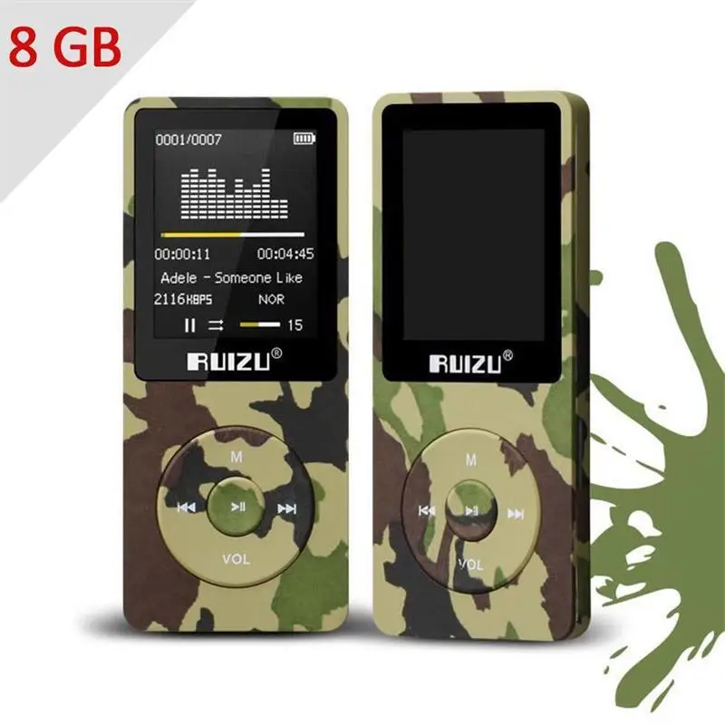 2018 оригинальный музыкальный плеер RUIZU X02 HiFi 8 ГБ спортивный MP3 с 1 дюймовым TFT