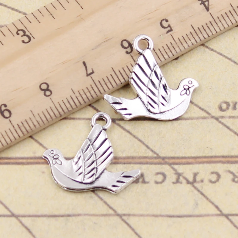 

10pcs Charms peace dove onlive 20x21mm Tibetan Silver Plated Pendants Antique Jewelry Making DIY Handmade Craft
