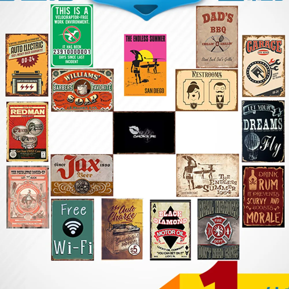 New Brand Logo Metal License Plate Vintage Home Decor Tin Sign Bar