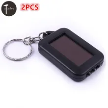 2PCS Mini Solar 3 LED Flashlight Metal Power Rechargeble Flashlights & Torches Keychain 60*36*8MMFor Reading Lighting Tools