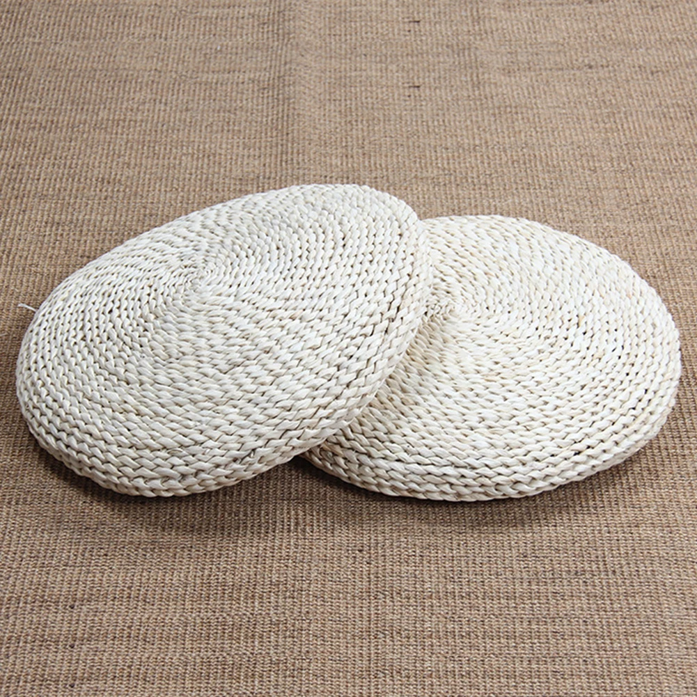 

Living Room Home Stuffed Cushion Decorative Practical Seat Pad Footrest Meditation Rustic Round Pouffe Furniture Straw Knitting