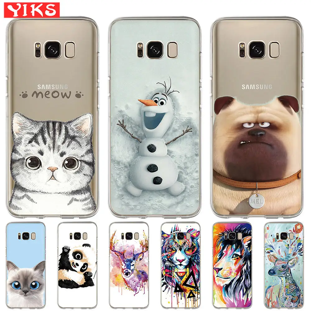 Cute Animals Phone Case For Samsung Galaxy S8 S9 Plus Note 8 S6 S7 Edge