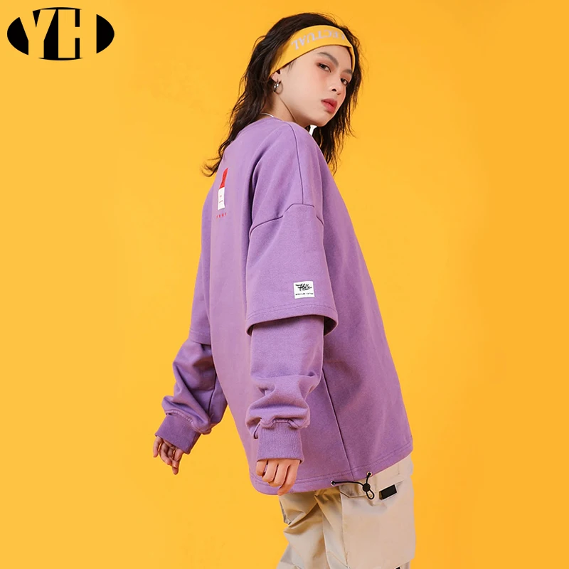 

New Fashion Women's Sweatshirt Girls pullover brand Solid Color Tops Winter Velvet Thickening Coat warm o neck loose hip hop