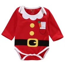 Рождественская Одежда для новорожденных с изображением Санта Клауса от 0 до 18 месяцев Детский комбинезон, хлопковый комбинезон для маленьких мальчиков и девочек, комплект одежды, комбинезон, пижамные комплекты