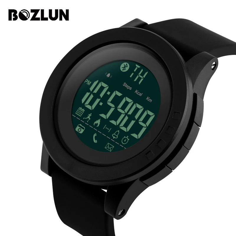 BOZLUN Для мужчин Спорт Смарт часы Шагомер калорий Bluetooth SmartWatch С Камера цифровые