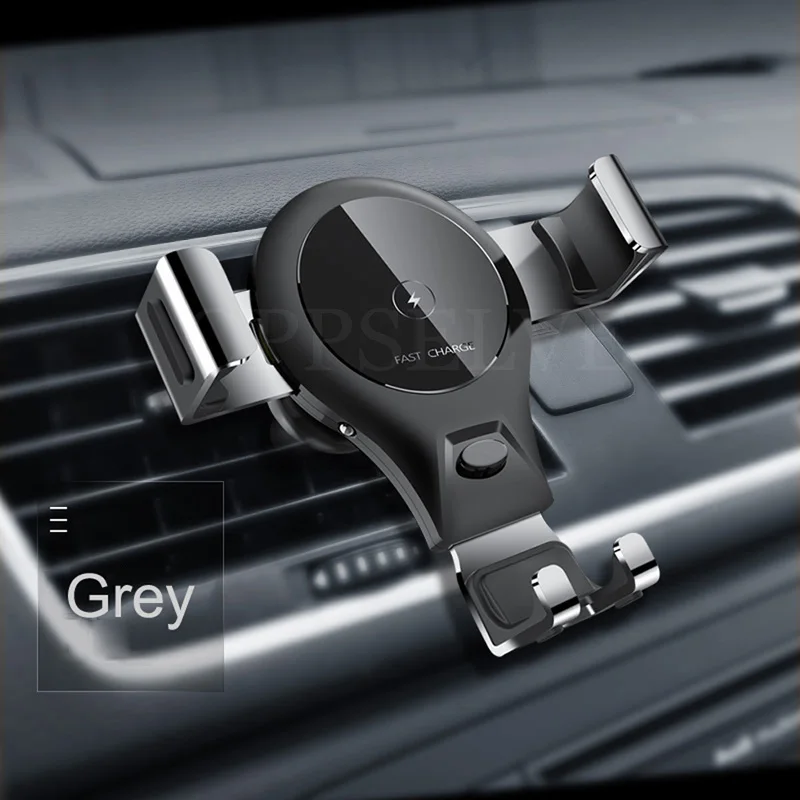 Oppselve автомобильное крепление Qi Беспроводное зарядное устройство для iPhone XS Max X XR 8 быстрая Беспроводная зарядка автомобильный держатель телефона для samsung Note 9 S9 S8 - Тип штекера: Grey