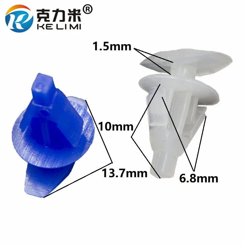 100 Pcs Car Auto White Plastic Dia Hole Trim Door Lock Fastener Rod Clips 8mm