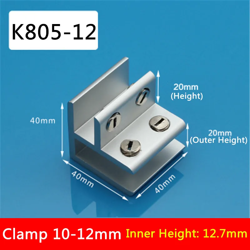 2 шт K805-12 стеклянный зажим 10-12 мм Стеклянная Доска двойные стороны 90 градусов L стиль алюминиевые стеклянные зажимы полки поддержка крепежные скобы