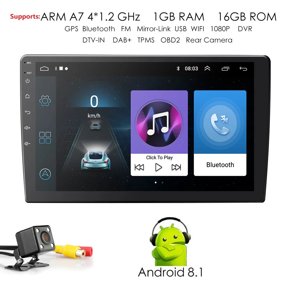

2din Car Radio 9 inch Touch mirrorlink Android Player subwoofer multimedia Autoradio Bluetooth Rear View Camera tape recorder Pc