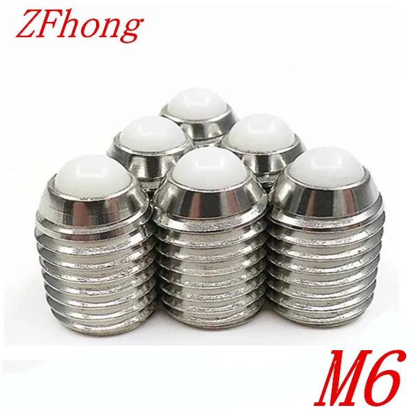 

20pcs M6*12/16/20/25 POM Nylon Hex Socket Spring Ball Plunger Set Screws