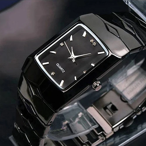 Hot Sales Full Stainless Steel Black Luxury Classic Couple Watches Quartz Wrist Watch New Design 5D7D 6UFT