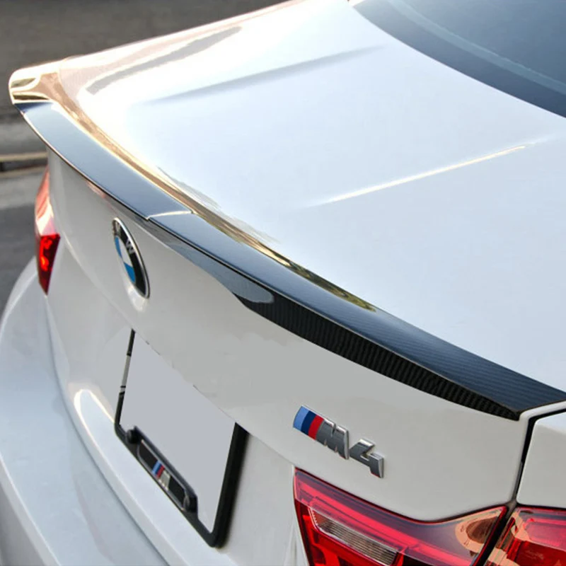 E90 Modified M4 Style Carbon Fiber Rear Trunk Luggage Compartment Spoiler Car Wing for BMW E90 ...