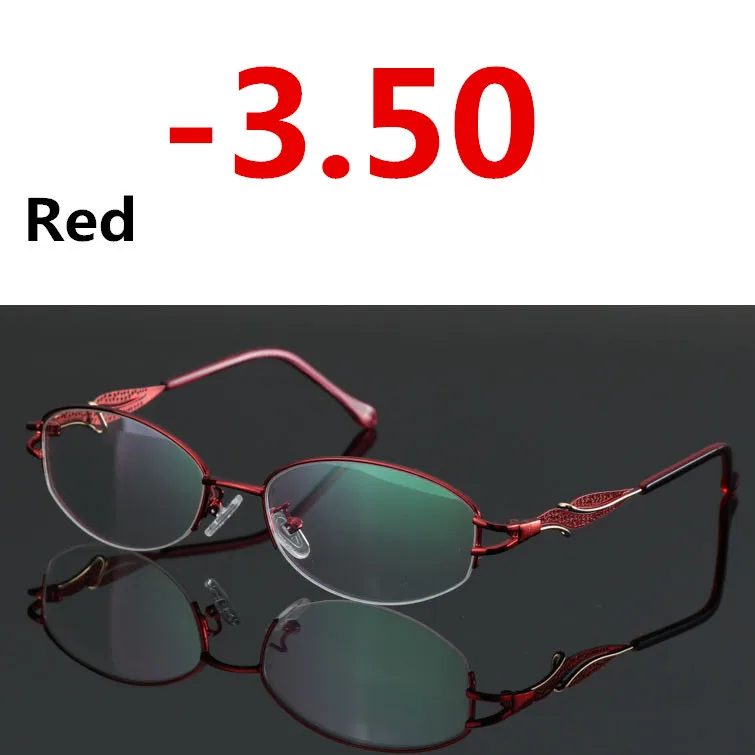 Fashion Sun Photochromic Myopia Eyeglasses Elegant Optical Women Finished Myopia Eyewear prescription Glasses Frame-1.0-4.0 - Цвет оправы: Red -3.50