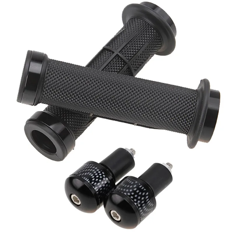 Black CNC Billet Universal Motorcycle Handlebar Grips Bar Ends Pit Bike