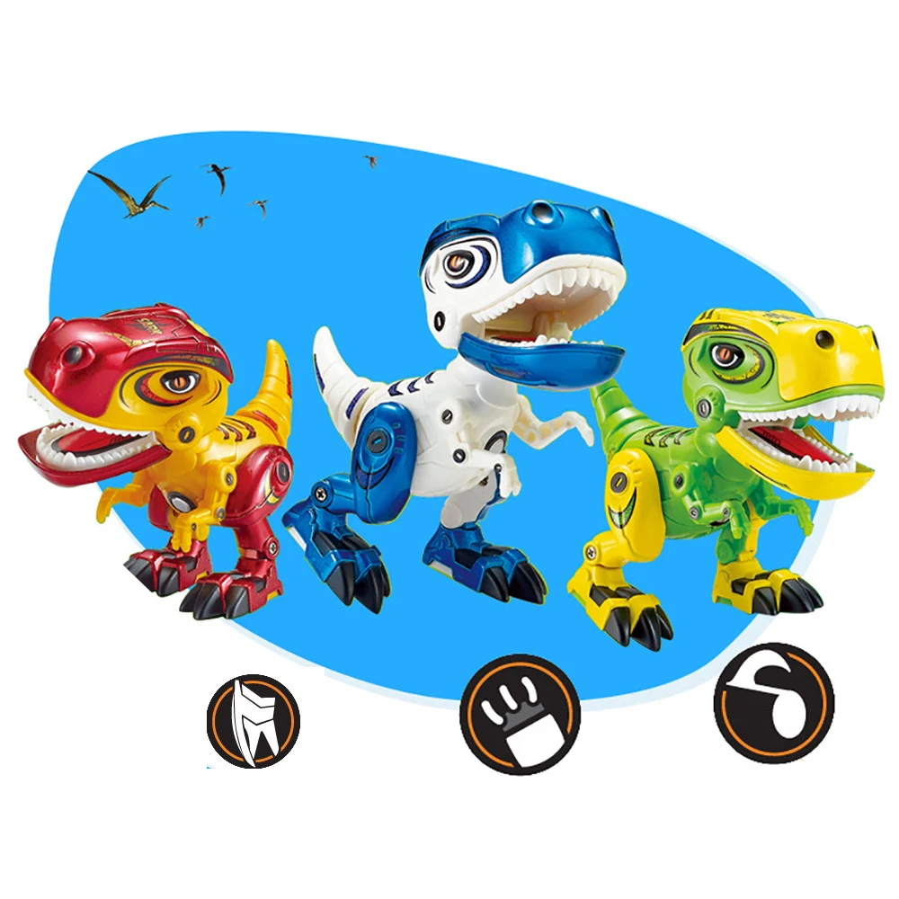 

Electronic Alloy Dinosaur Robot Toys Soark Machine Tyrannosaurus Head Touch-Sensitive LED Light Sounds Alloy Robot Toys For Kids