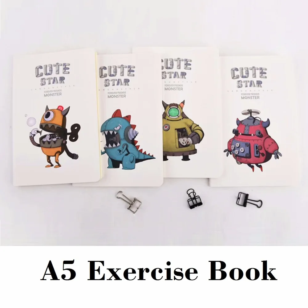 

A5 Cute Robot Exercise Book Cute School Composition Book Zeszyty Szkolne 210*142mm, 44 sheets/ 88 pages