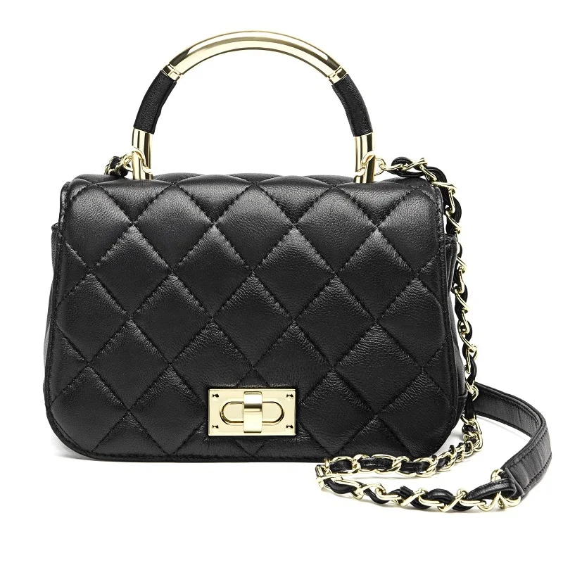 

New Sheepskin Handbag Zipper Luxury Shoulder Bag Diamond Lattice Fashion Crossbody Bag Sac A Main Femme Casual Chains Flap Bags