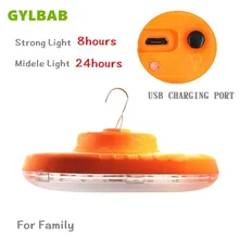 Gylbaw 84 led аварийный Светодиодный прожектор перезаряжаемая Лампа Домашнее освещение для семьи 20 часов НЛО крючок для лампы usb индикатор