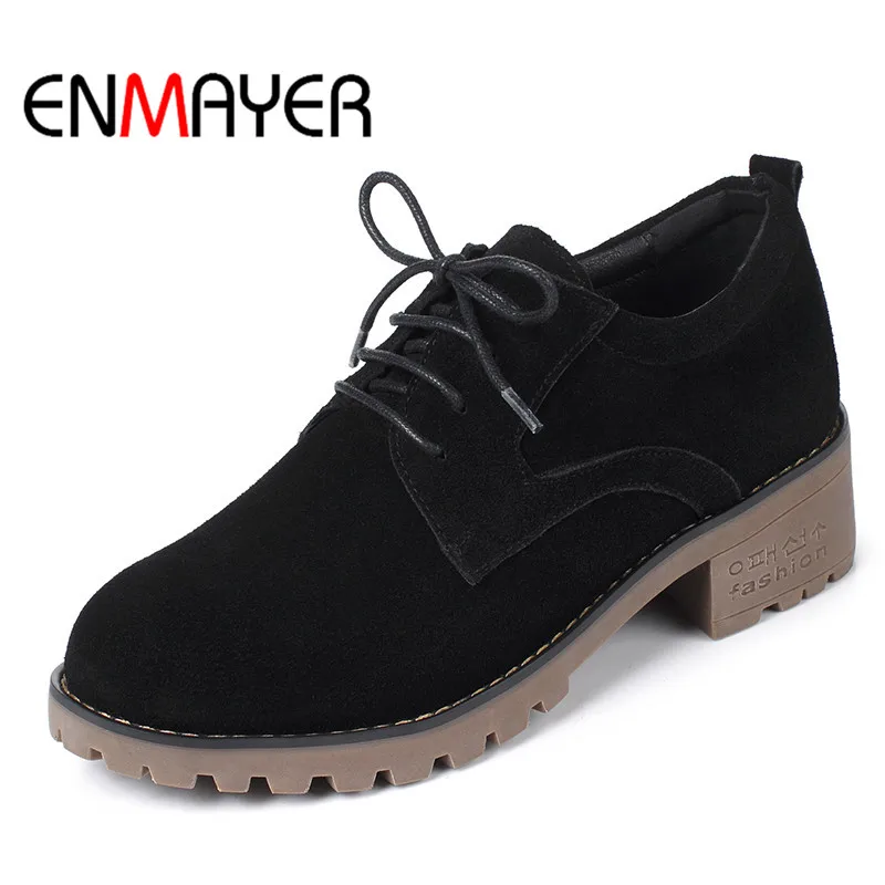 ENMAYER Lace-up Women Shoes Shallow Solid Shoes AutumnSpring Flock Black Green Round Toe Flats for Lady Work Shoes Large Size ENMAYER Lace-up Women Shoes Shallow Solid Shoes AutumnSpring Flock Black Green Round Toe Flats for Lady Work Shoes Large Size