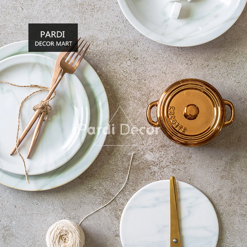 

North European style Marble series tableware Marble plate pot mat steak plate 1pc/lot