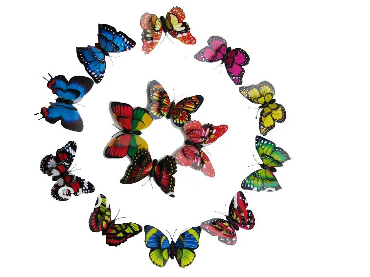 Горячая и, 48 шт. 3D наклейки бабочки магнит на холодильник Свадебные украшения домашнего декора комнаты Аксессуары