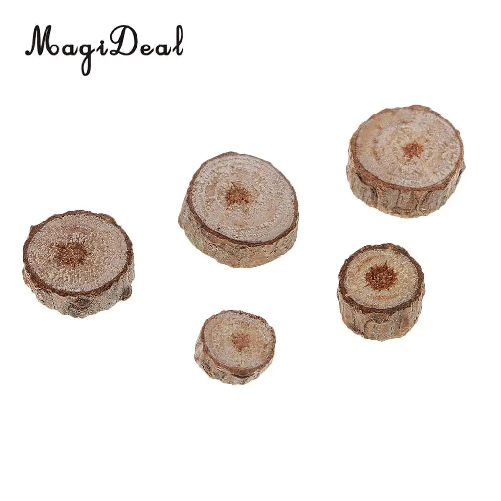 100pcs 5-10mm Natural Pine Wood Slices Logs Discs for DIY Crafts Wood Tree Rustic Wedding Decoration Wooden Pile Ornaments