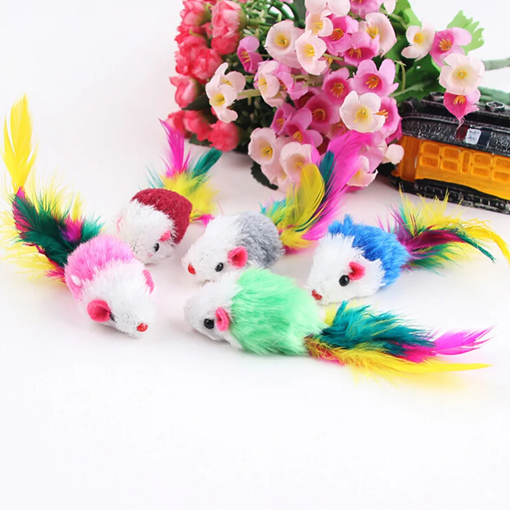 

5pcs/lot Cat Funny False Mouse Rat Toys for Cat Kitten Colorful Plush Scratch Mini Mouse Toys Pets Cats Chewing Playing Toy