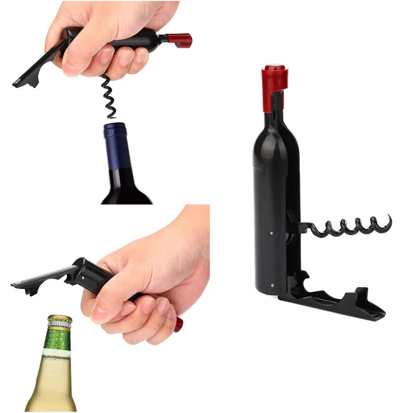 New 2 In 1 Opener Red Wine Bottle Opener Cork Remover Easy Air Pump Pressure Corkscrew Tools Bottle Beer Cap Openers #3d07 (4)
