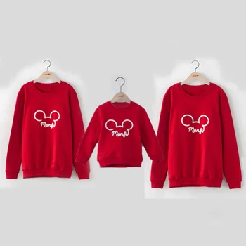 

2019 Spring Mama Baby Love Sweatshirt for Family Mouse Shirts Hoddies Long Sleeve Daddy Girls Father and Son Shirts Clothes