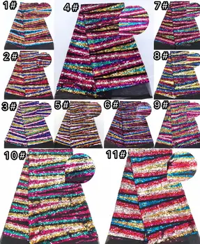 

Multicolor African Lace Fabric 2018 High Quality French 3D Lace Fabric With Sequence Lace Fabric For Wedding Party Dress
