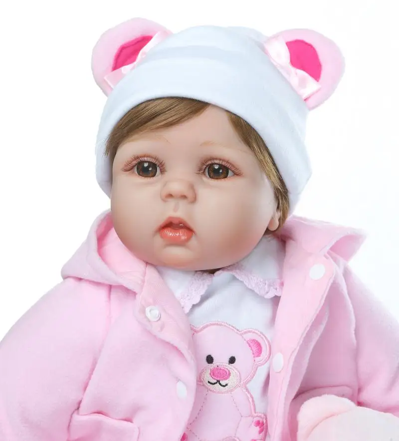 55 см Силиконовые bebes Reborn Baby Doll игрушки с мини-аксессуары в виде мишки сладкие Куклы принцессы прекрасный подарок на день рождения девочки paly игрушка