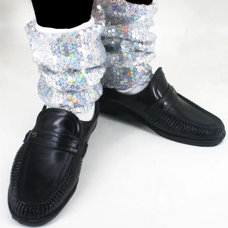 Редкая мода блесток MJ Micheal Джексон Билли джинсы мешковатые короткие носки ручной работы для коллекции шоу