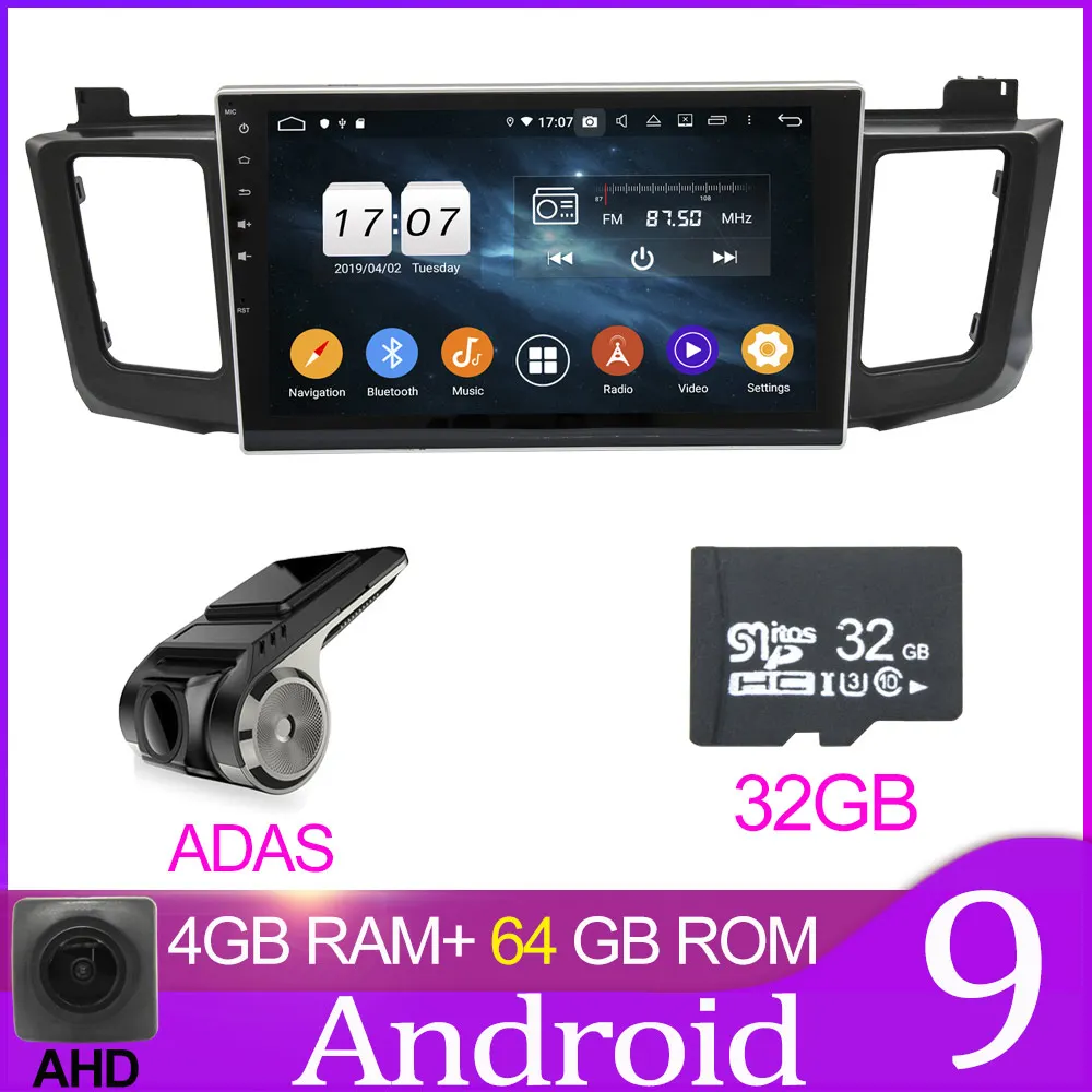 64GB with ADAS Owtosin 2 Din Android 9,0 автомобильный Радио мультимедиа для Toyota RAV4 2012 2013 Автомобильный gps навигатор Авторадио - Цвет: 64GB with ADAS