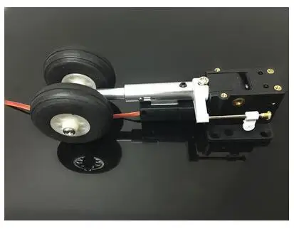 Металлический Электрический вытягивающий посадочный механизм амортизированный с двойным колесом носа для DIY RC самолет игрушечный самолет модель
