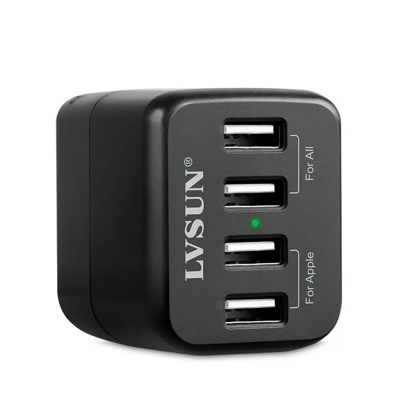 Сетевое зарядное устройство с 4 USB портами для iPhone 6 5s iPad Samsung Galaxy s6 s5 s4 Note