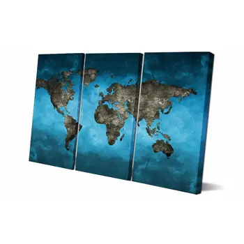 

3 Panel printed painting World map Painting Canvas Wall Art Picture Home Decoration Living Room Canvas Modern painting LS182