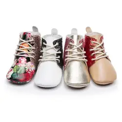 Новые классические кроссовки с принтом для новорожденных мальчиков и девочек, обувь для малышей Мягкая Детская нескользящая обувь