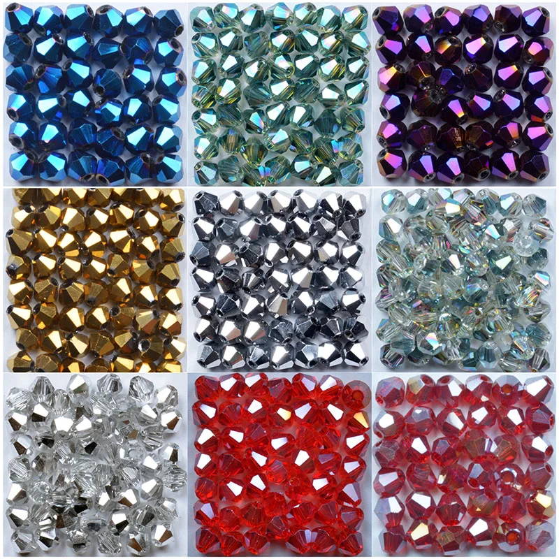 

Hot Sale 4mm 100pcs/lot Bicone 5301 Austrian crystals beads Loose Spacer Bead For DIY Jewelry Making U pick colors