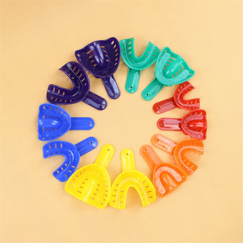 

12Pcs/set Plastic Dental Impression Trays Dental Central Supply Materials Teeth Holder Oral Care Tools For Adult And Children