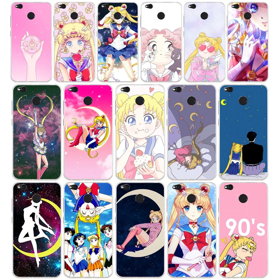 

19 ZX Cartoon Sailor Moon TPU Soft Silicone Phone Case for Xiaomi Redmi 4X 4A 5A 6A 6 Note 5a pro mi a1 8 lite Cover