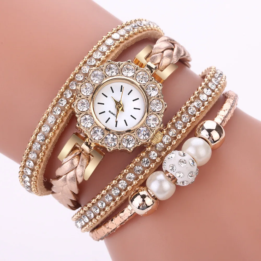 

reloj mujer Watch Women Fashion Vintage Weave Cashmere Wrap Quartz WristWatches Bracelet For Ladies Small Dial relogio feminino