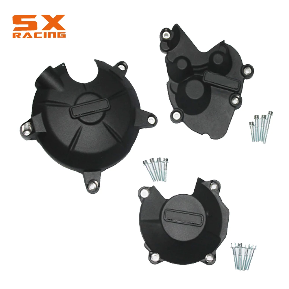 Black Motorcycle Engine Stator Guard Cover Protection Kit For KAWASAKI