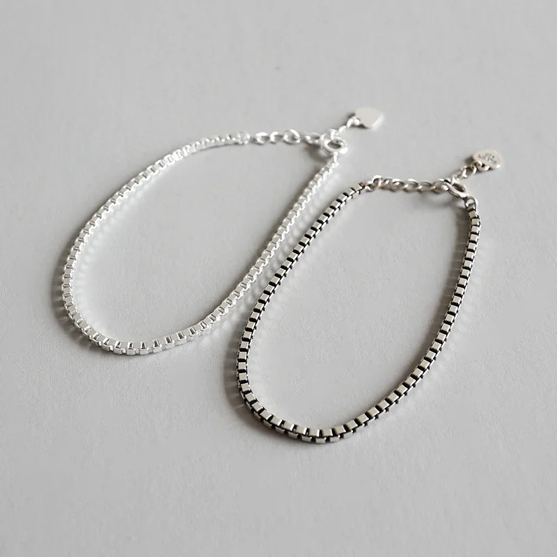 HFYK винтажная коробка цепи браслеты для женщин 925 стерлингового серебра браслет femme pulseras mujer pulseira bileklik