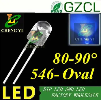 

(CE&Rosh)Blue oval dip 546 led 3.0-3.5V 5mm water clear no stopper light diode