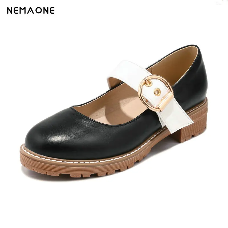 

2019 New Fashion Style Women Pumps Shallow Ladies Platform Shoes Round Toe Square Heels Women Wedding Shoes Large Size 42 43